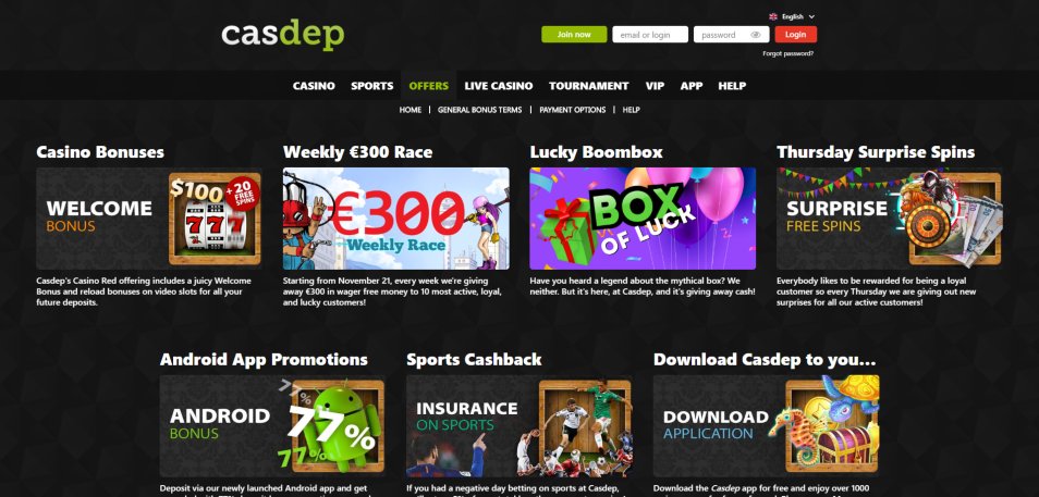 Obtenha o Bónus Casdep Casino