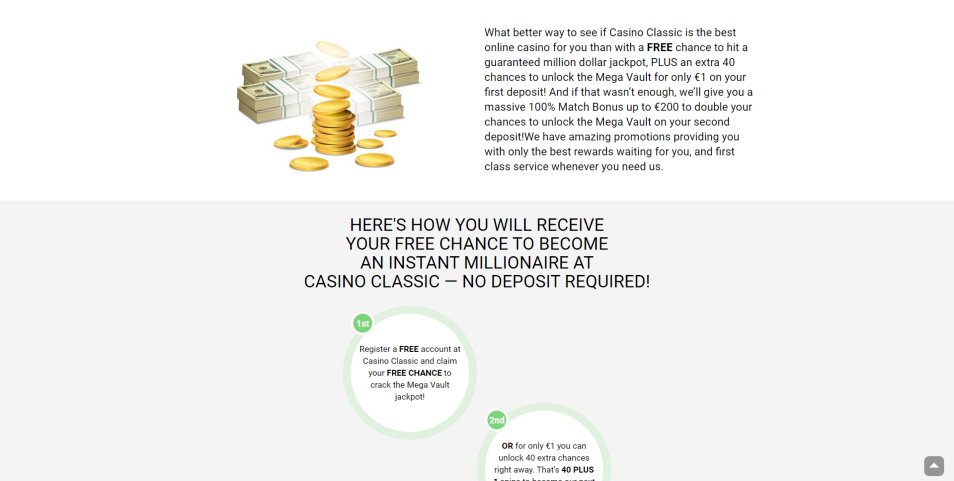 Obtenha o Bónus Casino Classic
