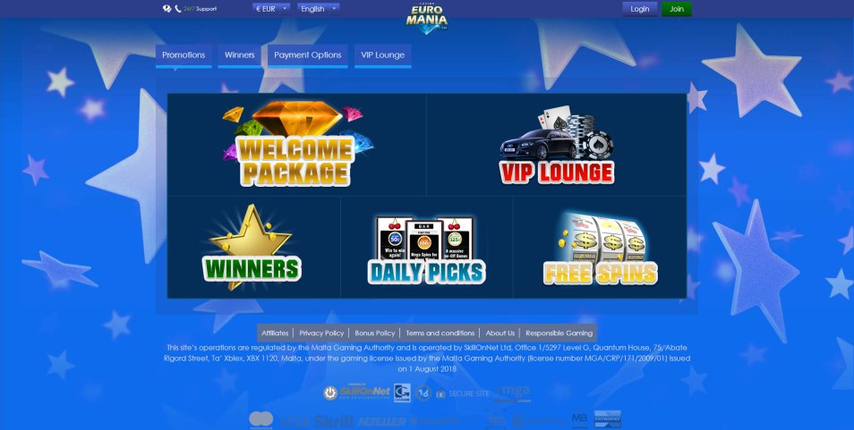Obtenha o Bónus Casino Euromania