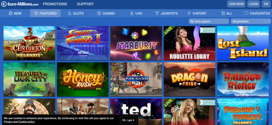 Registe-se no Casino Euro-Millions