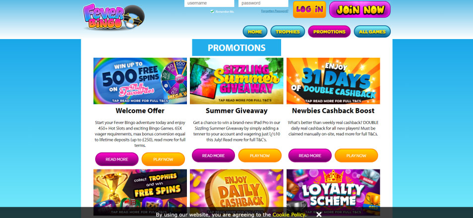 Registe-se no Casino Fever Bingo