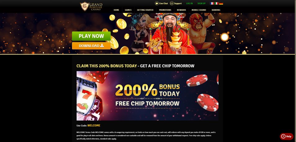 Obtenha o Bónus Grand Fortune Casino