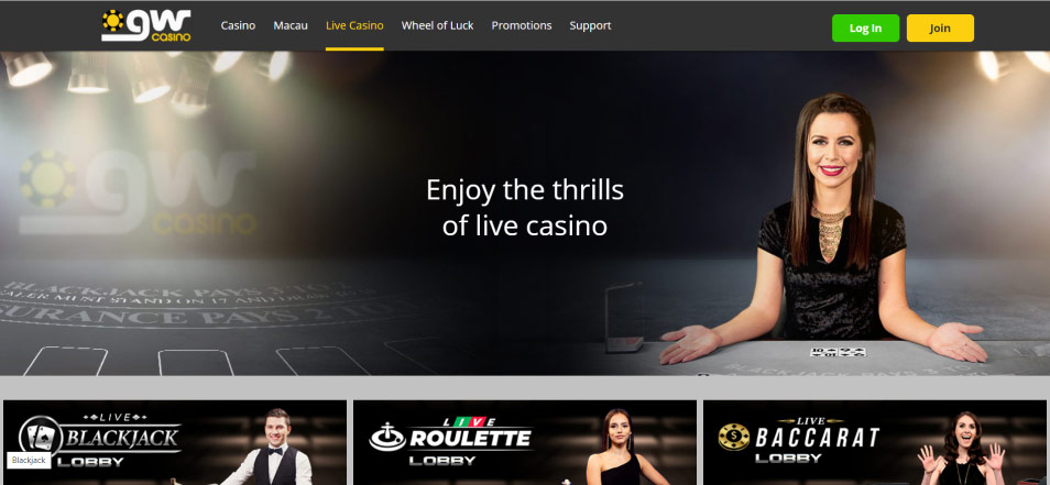 Registe-se no Casino GW