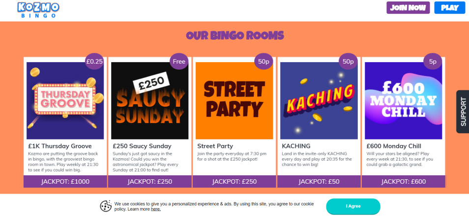 Obtenha o Bónus Kozmo Bingo Casino