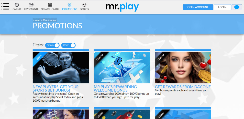 Obtenha o Bónus Mr.Play Casino