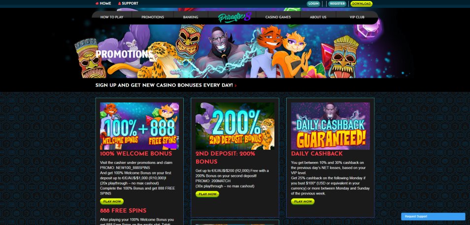 Obtenha o Bónus Paradise 8 Casino