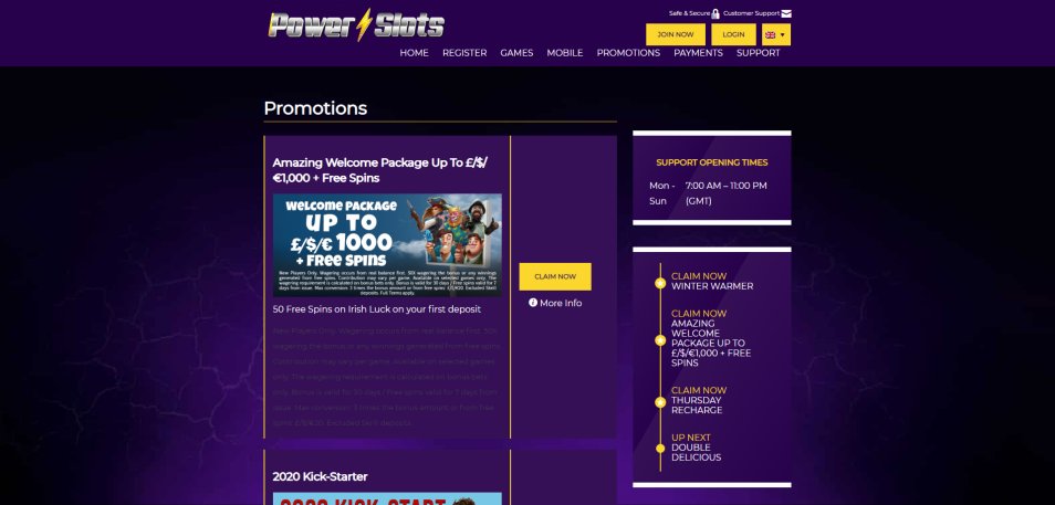 Obtenha o Bónus Power Slots Casino
