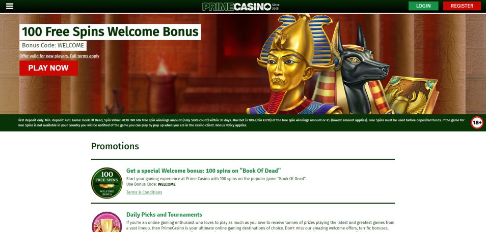 Obtenha o Bónus Prime Casino