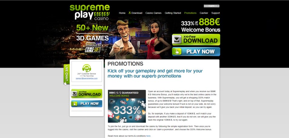 Obtenha o Bónus Supreme Play Casino