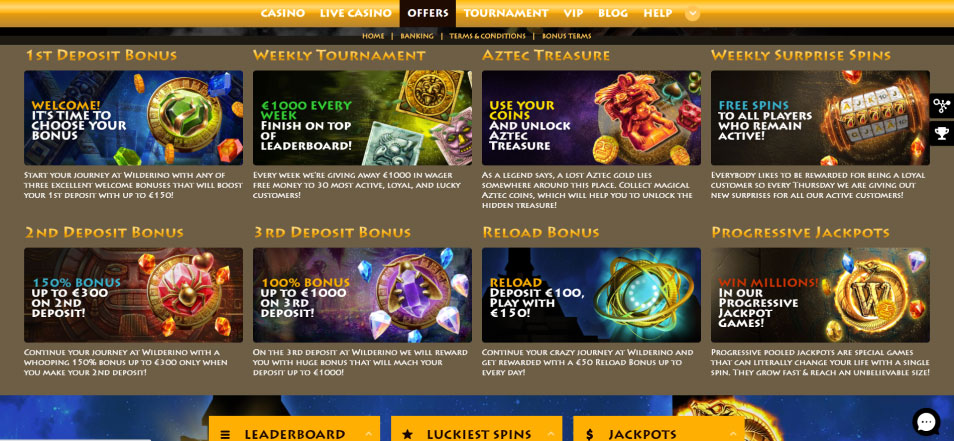 Registe-se no Casino Wilderino